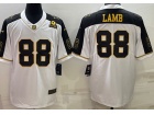 Dallas Cowboys #88 CeeDee Lamb White Thanksgiving With Golden Number Limited Jersey