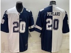 Dallas Cowboys #20 Tony Pollard White Blue Split Limited Jersey