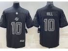 Miami Dolphins  #10 Tyreek Hill Black RFLCTV Limited Jersey