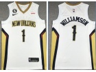 Nike New Orleans Pelicans #1 Zion Williamson White  2022-23 Jersey