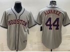 Nike Houston Astros #44 Yordan Alvarez Grey Cool Base Jersey