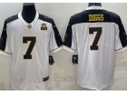 Dallas Cowboys #7 Trevon Diggs White Thanksgiving with Golden Name Limited Jersey