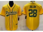 Green Bay Packers #28 AJ Dillon Yellow Baseball Jersey