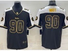 Pittsburgh Steelers #90 T.J. Watt  White Thanksgiving with Golden Name Limited Jersey