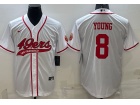 San Francisco 49ers #8 Steve Young White Baseball Jersey