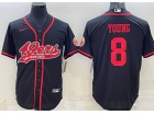 San Francisco 49ers #8 Steve Young Red Baseball Jersey