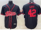 San Francisco 49ers #42 Ronnie Lott Black Baseball Jersey