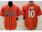 Denver Broncos #10 Jerry Jeudy Orange Baseball Jersey