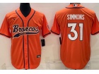 Denver Broncos #31 Justin Simmons Orange Baseball Jersey