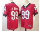 Georgia Bulldogs #99 Jordan J.Davis Red Jersey