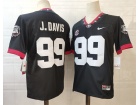 Georgia Bulldogs #99 Jordan J.Davis Black 100th Anniversary Limited Jersey