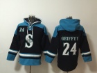 Seattle Mariners #24 Ken Griffey Jr Navy Blue Hoodie