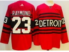 Adidas Detroit Red Wings #23 Lucas Raymond Red 2023 Reverse Jersey