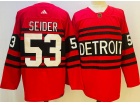 Adidas Detroit Red Wings #53 Moritz Seider Red 2023 Reverse Jersey