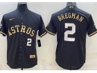 Houston Astros #2 Alex Bregman Black Golden 3rd Jersey