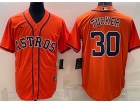 Nike Houston Astros #30 Kyle Tucker Orange Cool Base Jersey