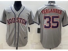 Nike Houston Astros #35 Justin Verlander Grey Cool Base Jersey