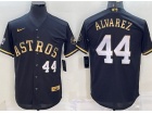 Nike Houston Astros #44 Yordan Alvarez Black Golden 3rd Jersey