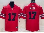 Buffalo Bills #17 Josh Allen Red Throwback Limited Jersey