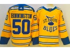 Adidas St.Louis Blues #50 Jordan Binnington Yellow 2023 Reverse Jersey