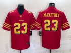 San Francisco 49ers #23 Christian Mccaffrey Red with Golden Name Limited Jersey