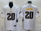 Philadelphia Eagles #20 Brian Dawkins White with Golden Name Limited Jersey