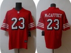 San Francisco 49ers #23 Christian Mccaffrey Red Throwback Limited Jersey