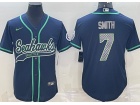 Seattle Seahawks #7 Geno Smith Blue Baseball Jersey