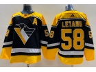 Adidas Pittsburgh Penguins #58 Kristopher Letang Black 2023 Reverse Jersey