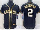 Nike Houston Astros #2 Alex Bregman Black Gold Champion Flexbase Jersey