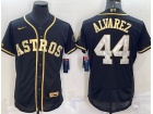 Nike Houston Astros #44 Yordan Alvarez Black Gold Champion Flexbase Jersey