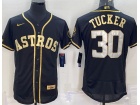 Nike Houston Astros #30 Kyle Tucker Black Gold Champion Flexbase Jersey