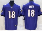 Baltimore Ravens #18 Roquan Smith Purple Vapor Limited Jersey