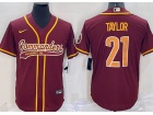 Washington Commanders #21 Sean Taylor Red Baseball Jersey