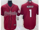 Arizona Cardinals #1 Kyler Murray Red Baseball Jersey