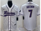 Baltimore Ravens #7 Trace Mcsorley White Baseball Jersey