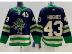 Adidas Vancouver Canucks #43 Quinn Hughes Blue 2023 Reverse Jersey