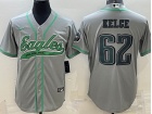 Philadelphia Eagles #62 Jason Kelce Grey Baseball Jersey