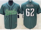 Philadelphia Eagles #62 Jason Kelce Green Baseball Jersey