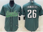 Philadelphia Eagles #26 Miles Sanders Green Baseball Jersey