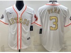 Houston Astros #3 Jeremy Pena White Gold Champion Cool Base Jersey