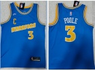 Nike Golden State Warriors #3 Jordan Poole Blue Throwback Jersey