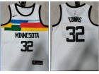 Nike Minnesota Timberwolves #32 Anthony Towns White City 2022-23 Season Jersey