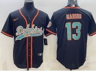 Miami Dolphins #13 Dan Marino Black Baseball Jersey