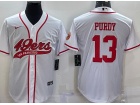 San Francisco 49ers #13 Brock Purdy White Baseball Jersey