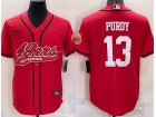 San Francisco 49ers #13 Brock Purdy Red Baseball Jersey