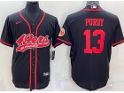 San Francisco 49ers #13 Brock Purdy Black Baseball Jersey