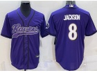 Baltimore Ravens #8 Lamar Jackson Purple Baseball Jersey