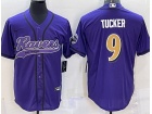 Baltimore Ravens #9 Justin Tucker Purple Color Rush Baseball Jersey