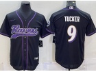 Baltimore Ravens #9 Justin Tucker Black Baseball Jersey